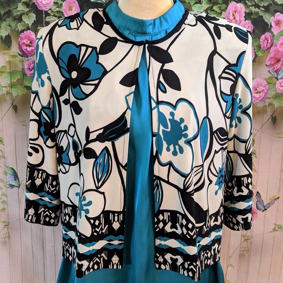 Kim Rogers Jackets & Blazers - Kim Rogers Floral Bolero Jacket Size 12